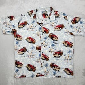 Vintage Hawaiian Shirt Mens Large Aloha Tiki Lounge Resort Station Wagon Woody 3